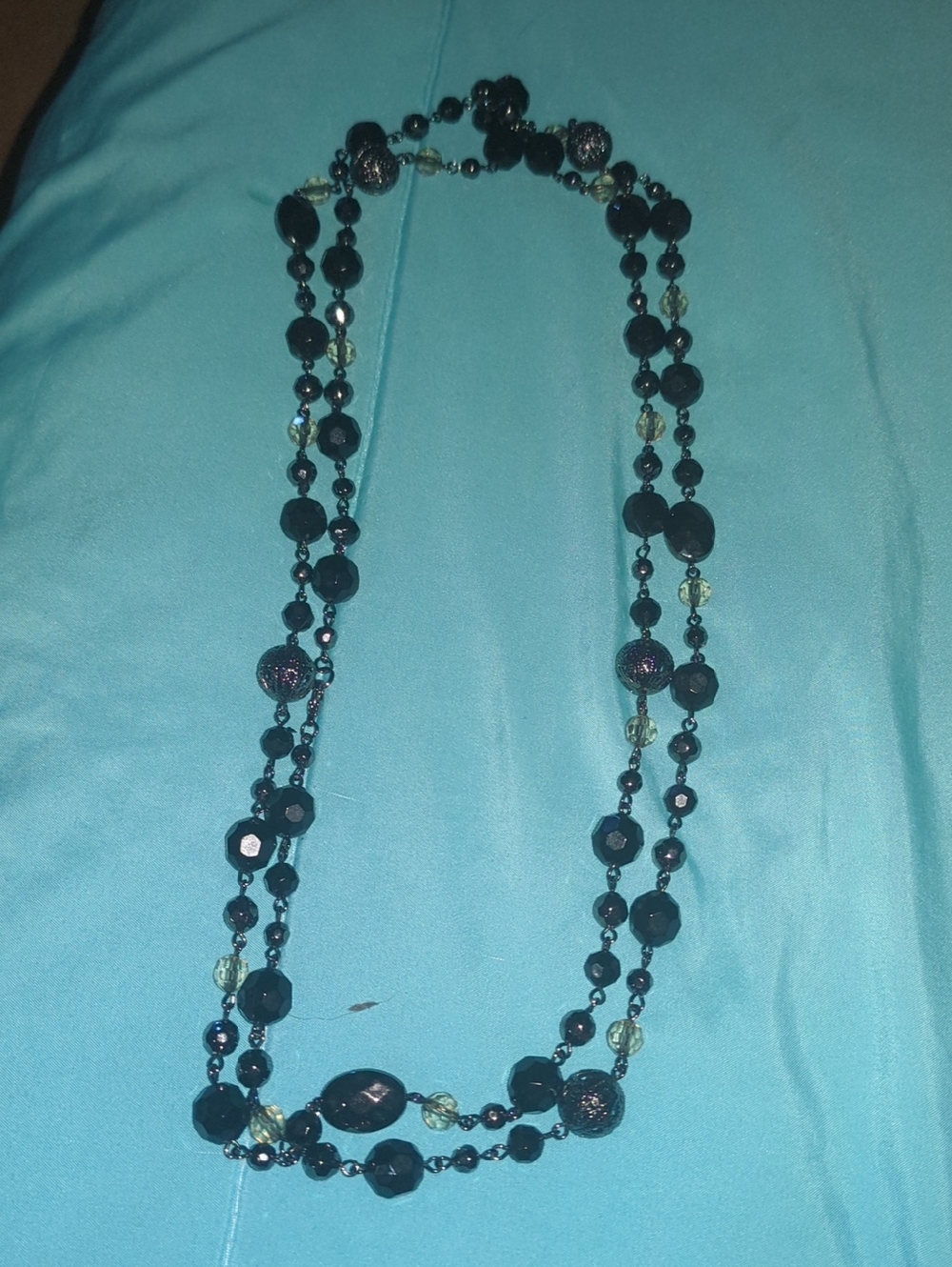 Double-Strand Black Beaded Necklace - Women Jewelry